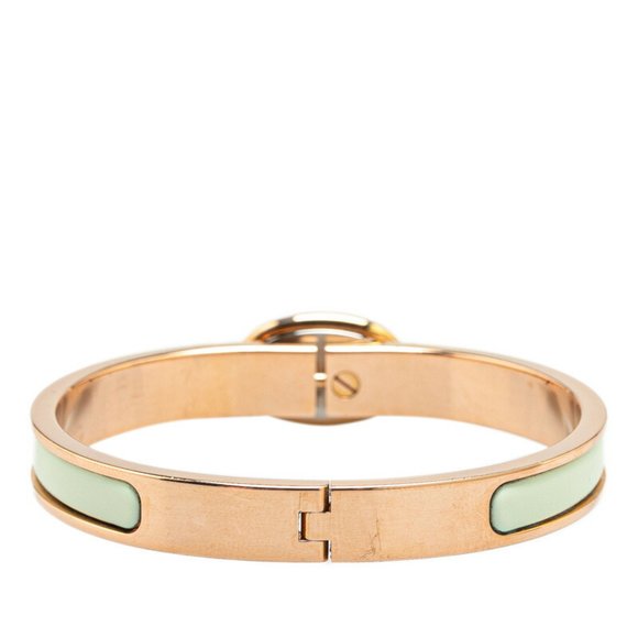Hermes Mini Click Chaine d'Ancre Bangle Gold Blue Polaire Plated Women's HERMES - Picture 3 of 6